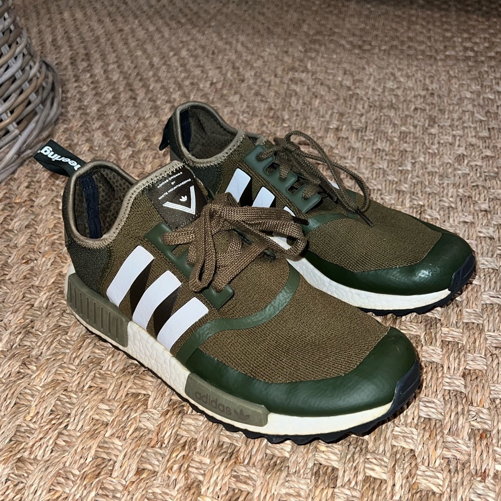 Adidas men’s white mountaineering trail primeknit olive
